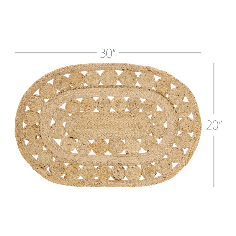Celeste Jute Oval Rug - 1'8" x 2'6"