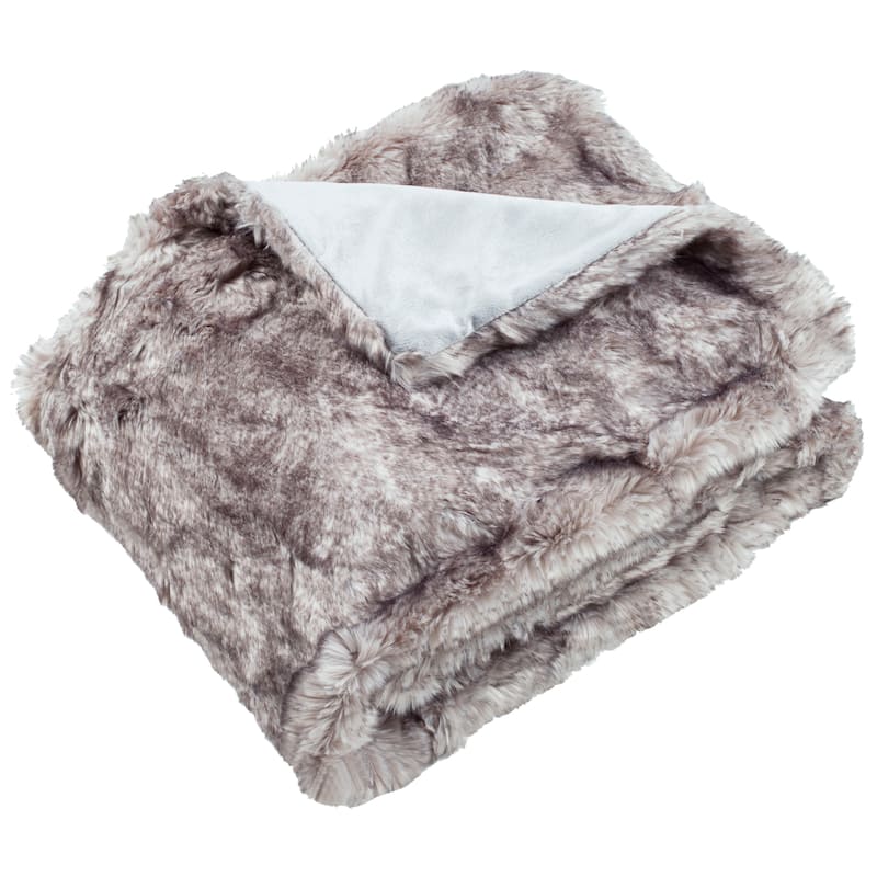 SAFAVIEH Faux Chinchilla Throw -Grey