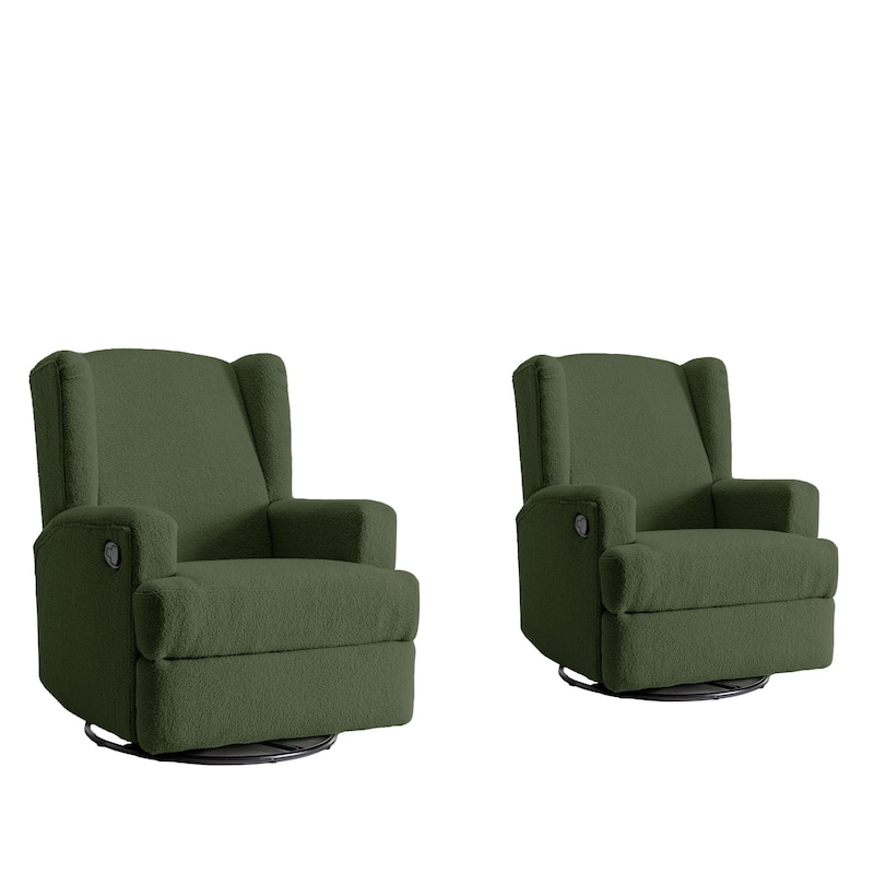UIXE Upholstered Modern Swivel Glider Rocker Recliner