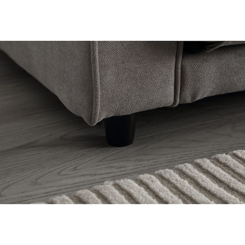 Velvet 55" Convertible 3-Fold Loveseat Sofa Bed: Pull-Out Feature, Side Storage Pocket