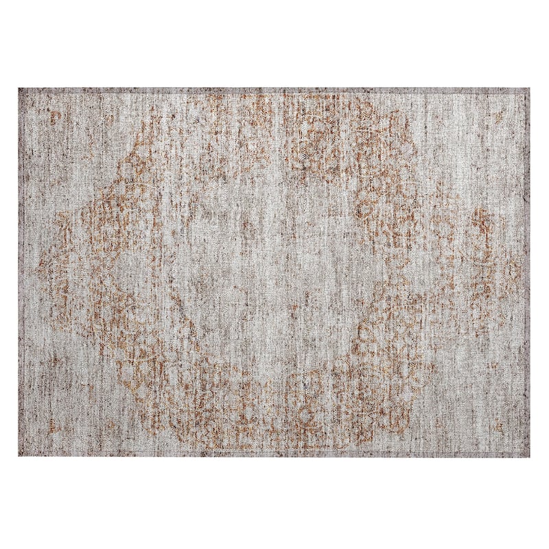 Machine Washable Indoor/ Outdoor Vintage Traditional Chantille Rug