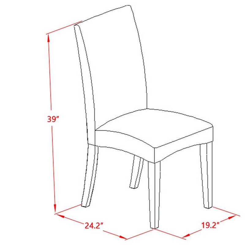 Modern Dining Set 7 Piece - Rectangle Table with 6 Parsons Chairs - Linen Fabric - 40x72 Inch - 72