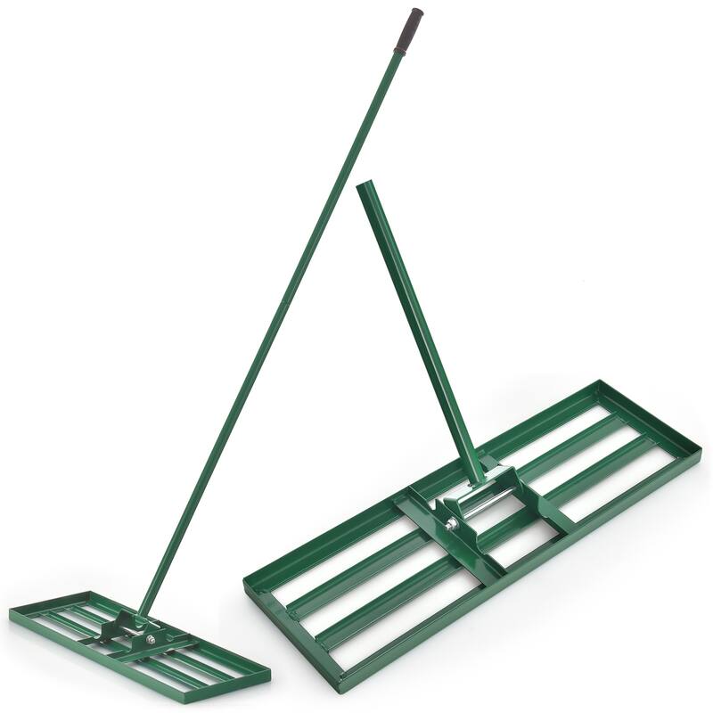 Costway Lawn Leveling Rake 30" x 10" Heavy Duty Level Lawn Tool for - See Details - Green