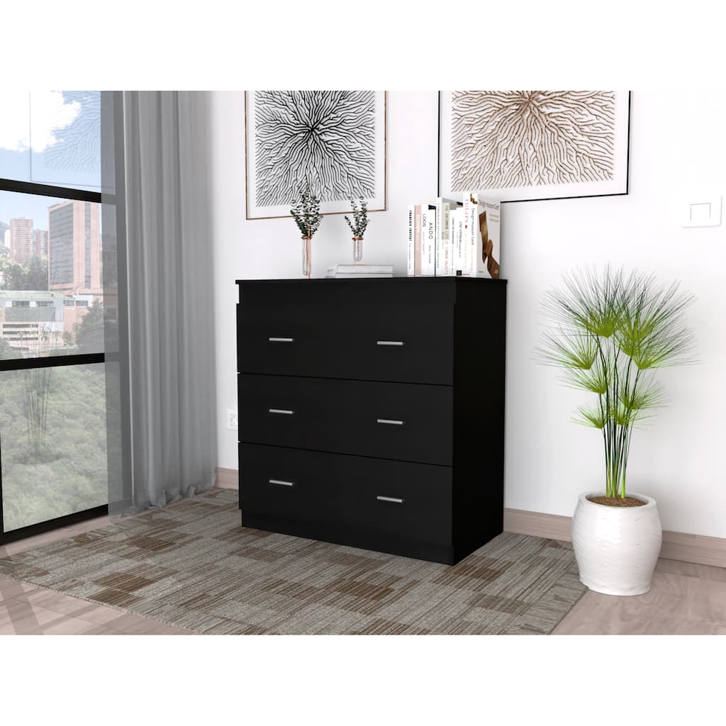 Montclair 3-Drawer Dresser Black