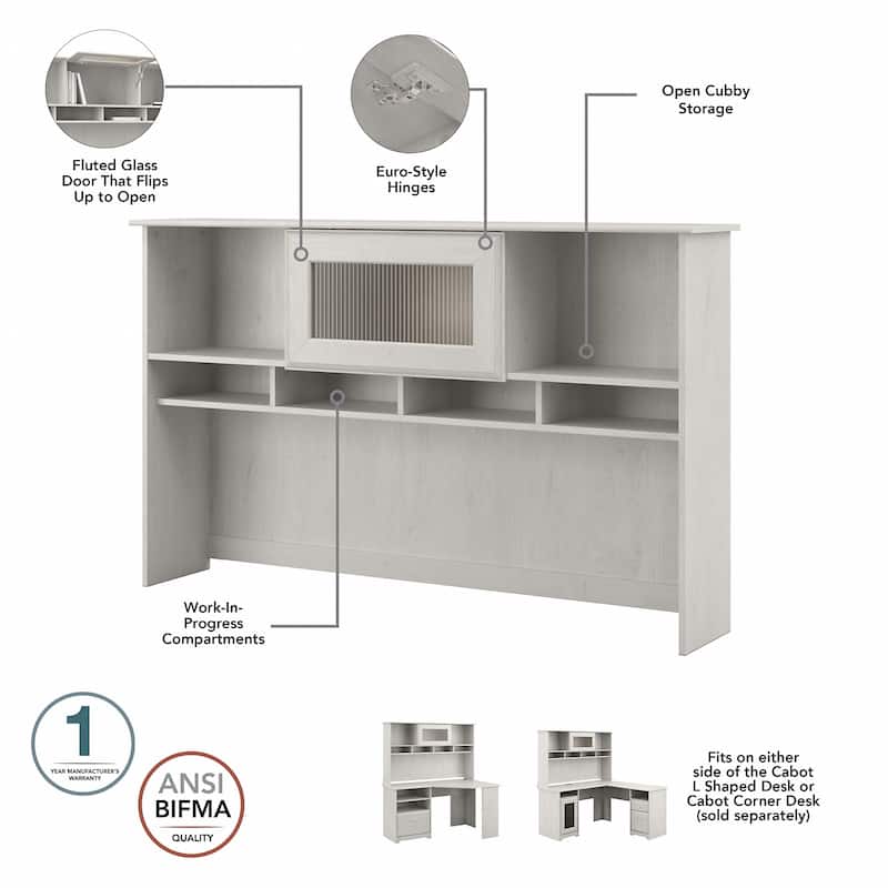 Cabot 60W L-Shaped Desk with Hutch and File Cabinet by Bush Furniture