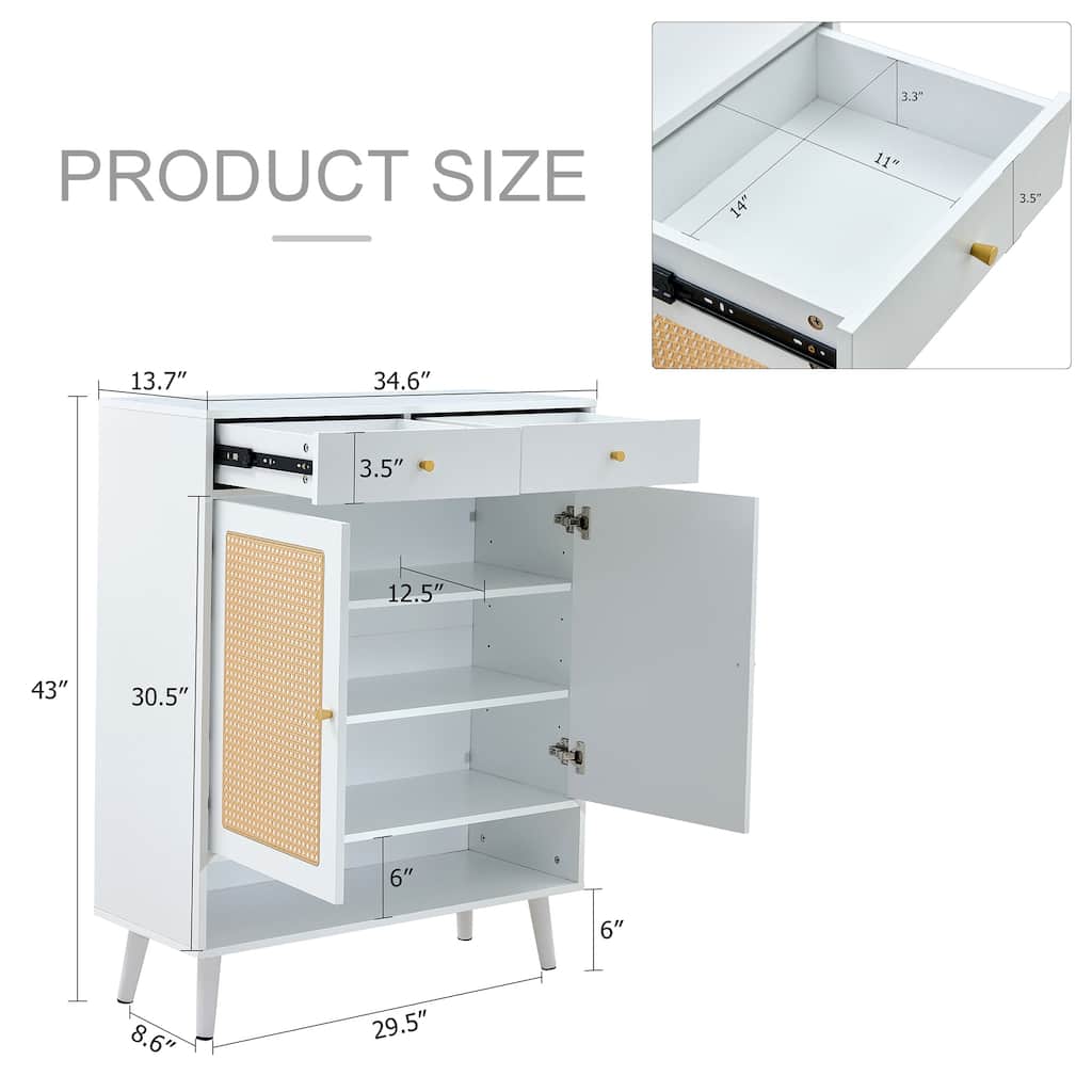 Modern minimalist storage cabinet, rattan shoe cabinet, bed top cabinet. Beautiful shape, suitable