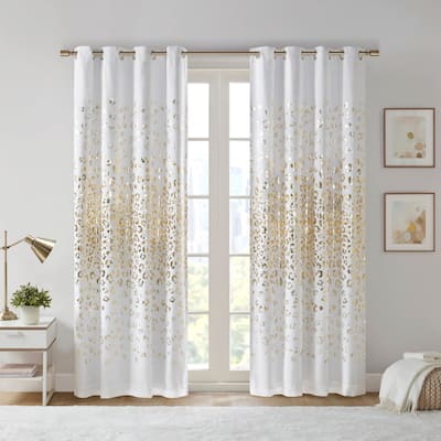 Serena Grommet Top Metallic Animal Printed Total Blackout Curtain by Intelligent Design
