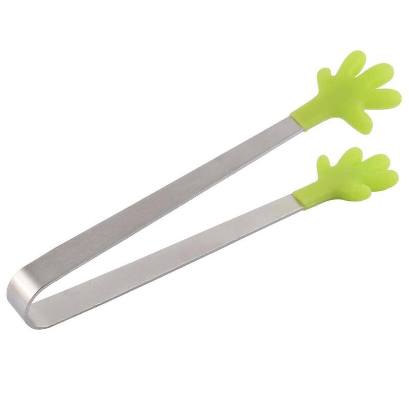 Kitchen Metal Hand Shaped Cake Bread Biscuit Food Clip Clamp Tongs - Green - Green