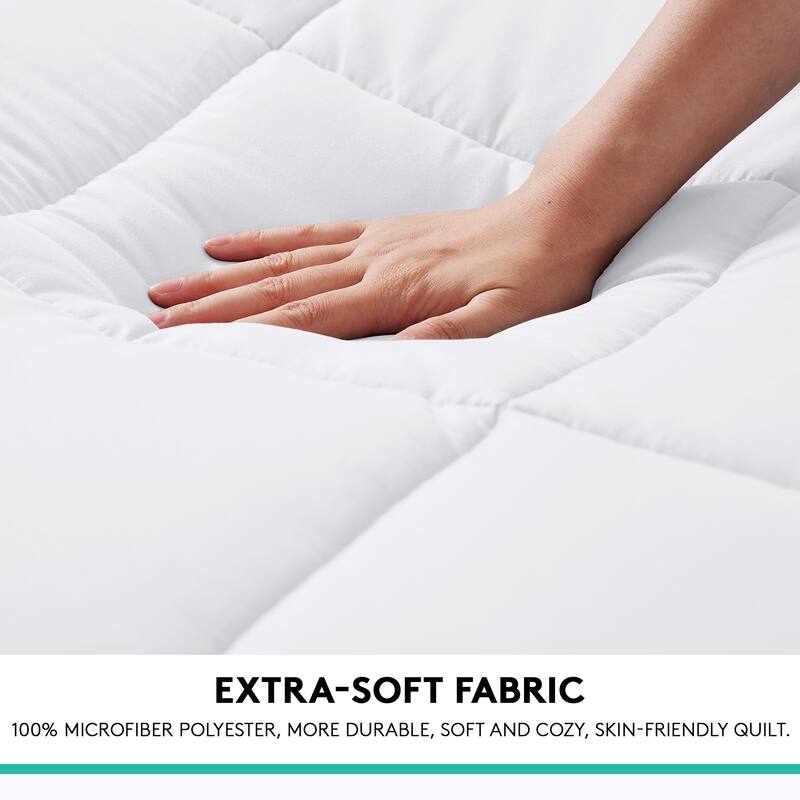 All Season Soft Comforter/Duvet Insert, Quilted and Peach-skin Processes, Machine Washable