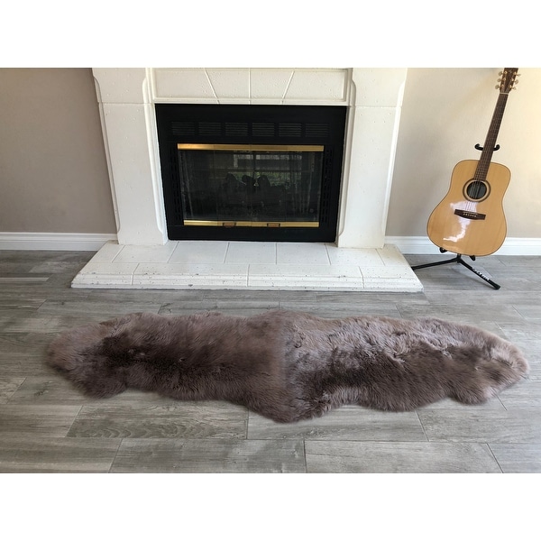 Dynasty Natural 2-Pelt Luxury Long Wool Sheepskin Shag Rug - 2' x 5'5". Opens flyout.