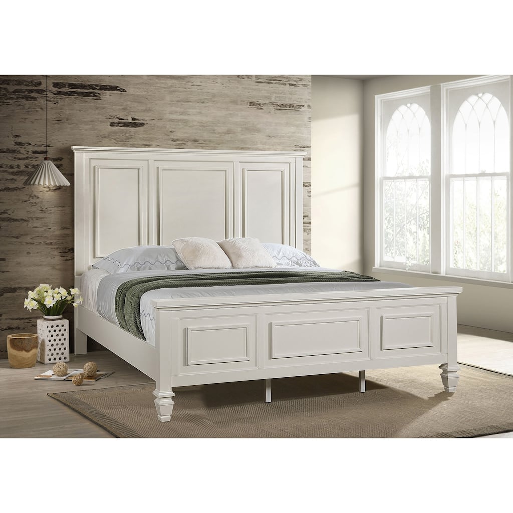 Chelema Cream White Beach 63-inch Eastern King Wood Panel Bed