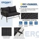 preview thumbnail 14 of 52, EROMMY 3-Piece Patio Conversation Set with Glass Table & 2 Armchairs, Seat Cushions