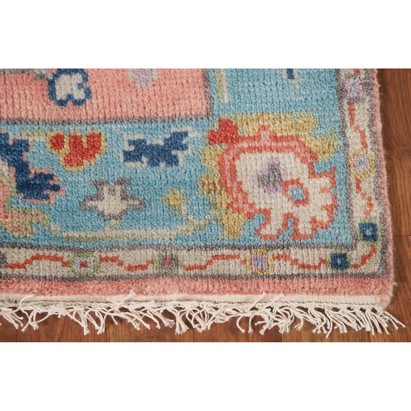 Pink Oushak Oriental Accent Rug Handmade Wool Carpet - 2'7" x 5'10"