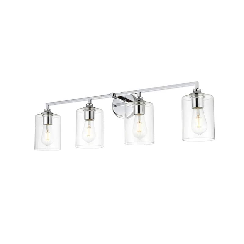 Roman 1 Light Black and Clear Bath Sconce