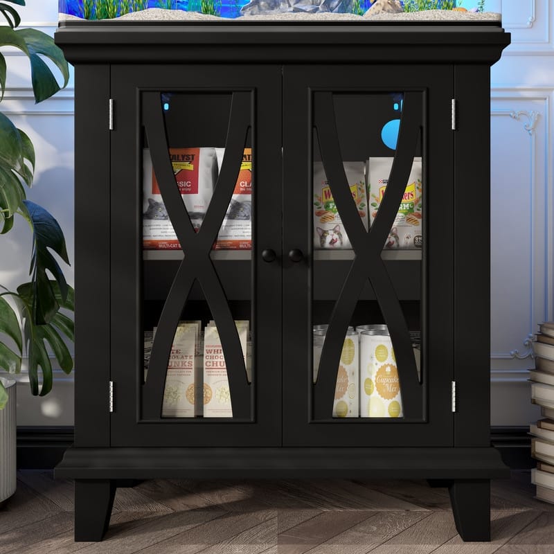 Farmhouse Aquarium Stand with Charging Station, 20 Gallon Tank Cabinet & Reptile Habitat Furniture