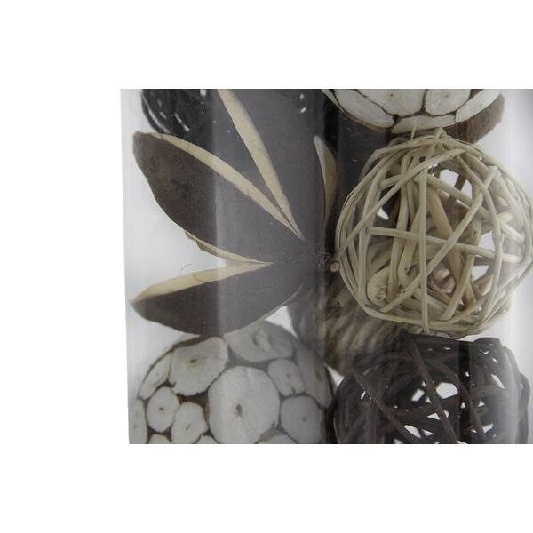 Shop Natural Mixed Material Decorative Balls Bowl Filler Set 3 X