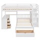 preview thumbnail 11 of 34, Full over Twin Bunk Bed with Desk, Drawers and Shelves,Multifunctional Loft Bed with Storage