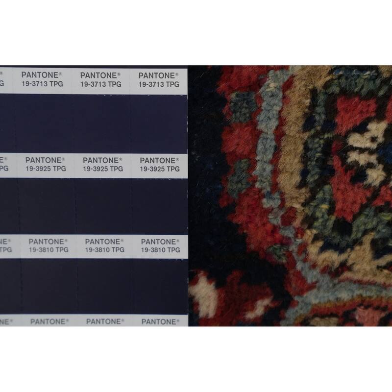 Hand Knotted Oriental 100% Wool Carpet Traditional Medallion Oranges & Rust Heriz (serapi) Area Rug - 4' 6'' X 4' 0''