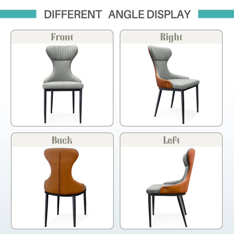 Modern Wingback Dining Chairs Accent Chair Armless Chair with Tufted Back (Set of 2)