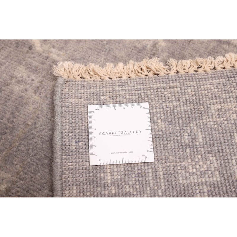 ECARPETGALLERY Hand-knotted Finest Oushak Dark Grey Wool Rug - 5'11 x 8'10