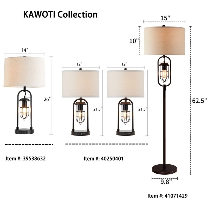 KAWOTI 26inch Dark Bronze Table Lamp with USB Ports Night Light On Sale Bed Bath Beyond 35373803