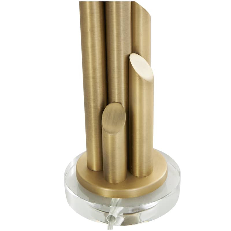 Metal Abstract Tiered Pillar Room Accent Lamp with Glass Base - Gold - Roche River Decor
