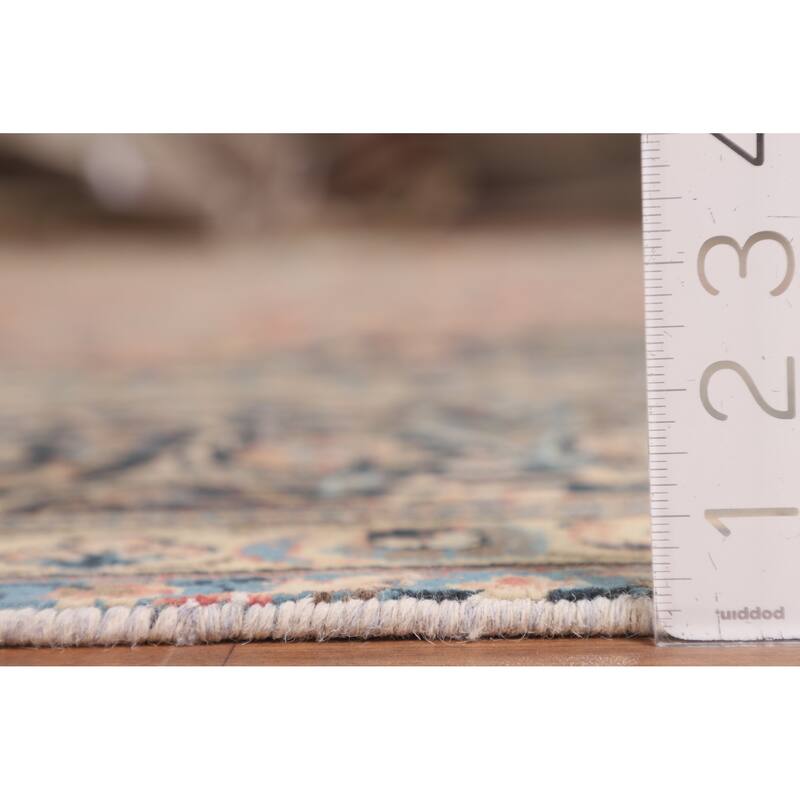 Pink Kashan Persian Large Vintage Area Rug Handmade Wool Carpet - 9'6" x 15'7"