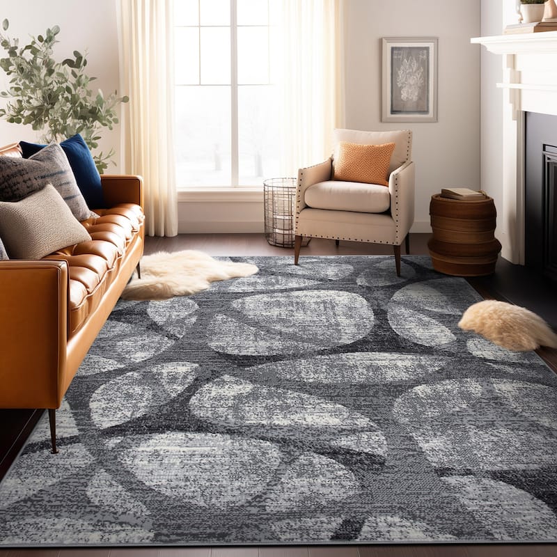 World Rug Gallery Modern Geometric Distressed Area Rug