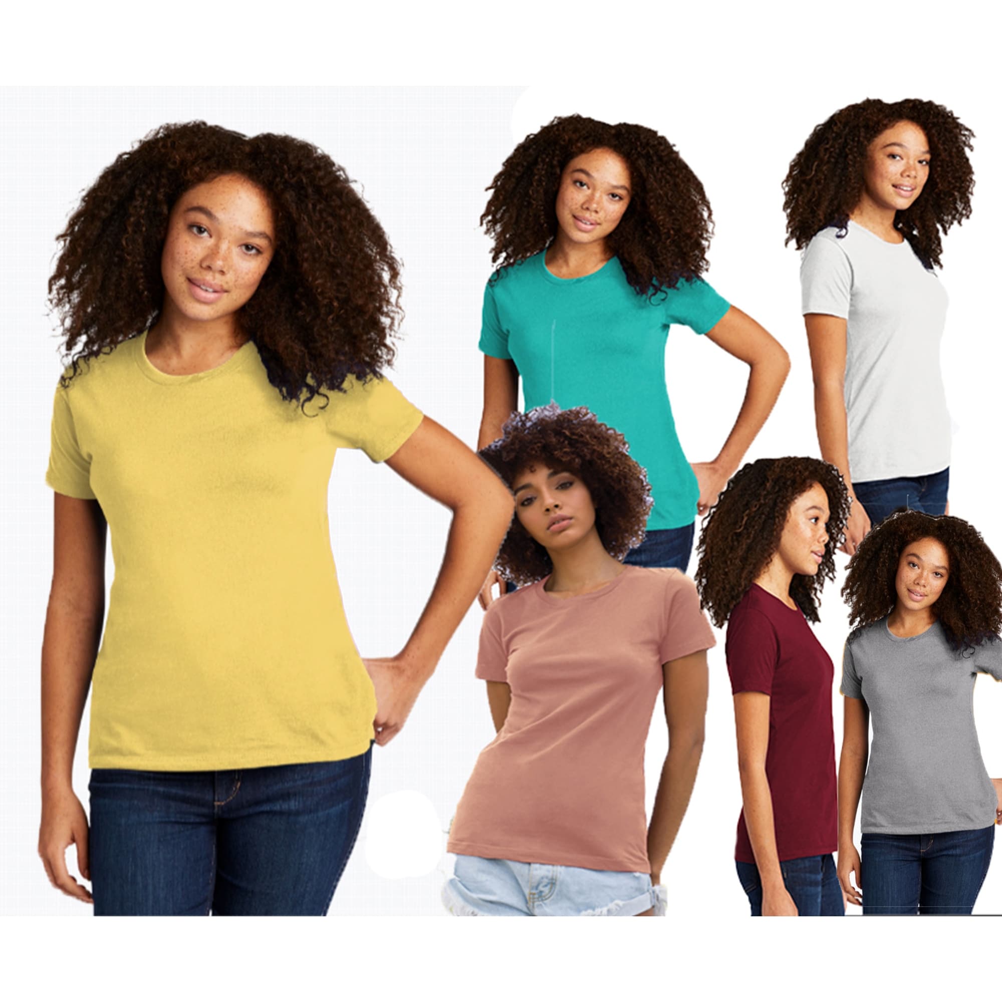 Next Level Women's (6 pack) 100 Percent Cotton T Shirts
