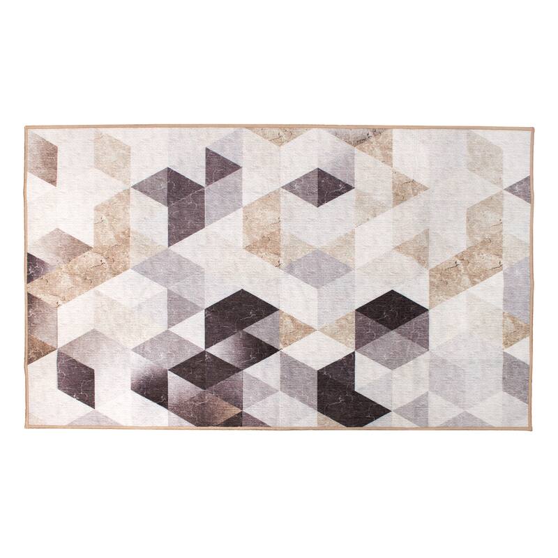 My Magic Carpet Machine Washable Rug Lattice Geometric Neutral