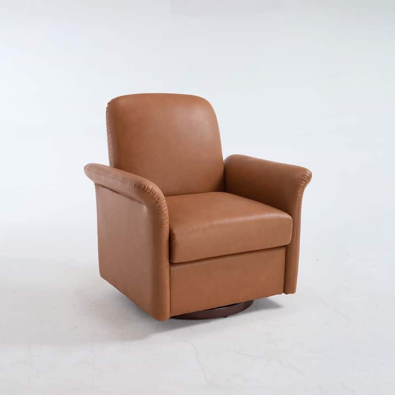 Modern Barrel Armchair with Wood Base for Comfortable Reading and Living Room Elegance