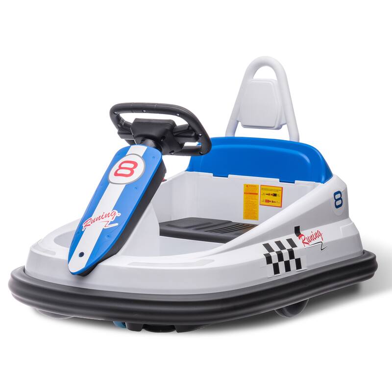 6V Electric Ride on Bumper Car for Kids & Toddlers - White