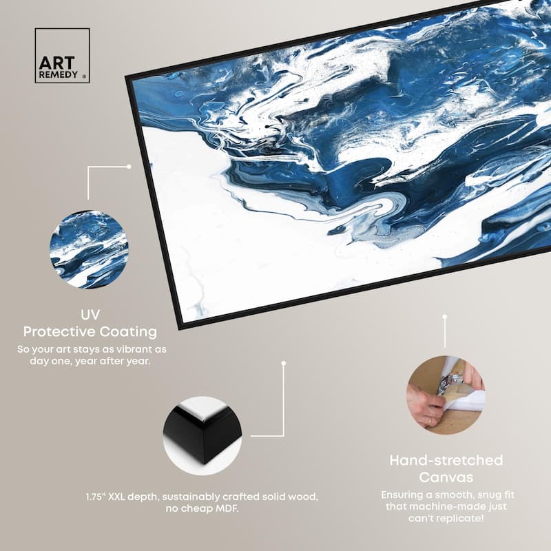 Suman Blue Panoramic Canvas by Art Remedy
