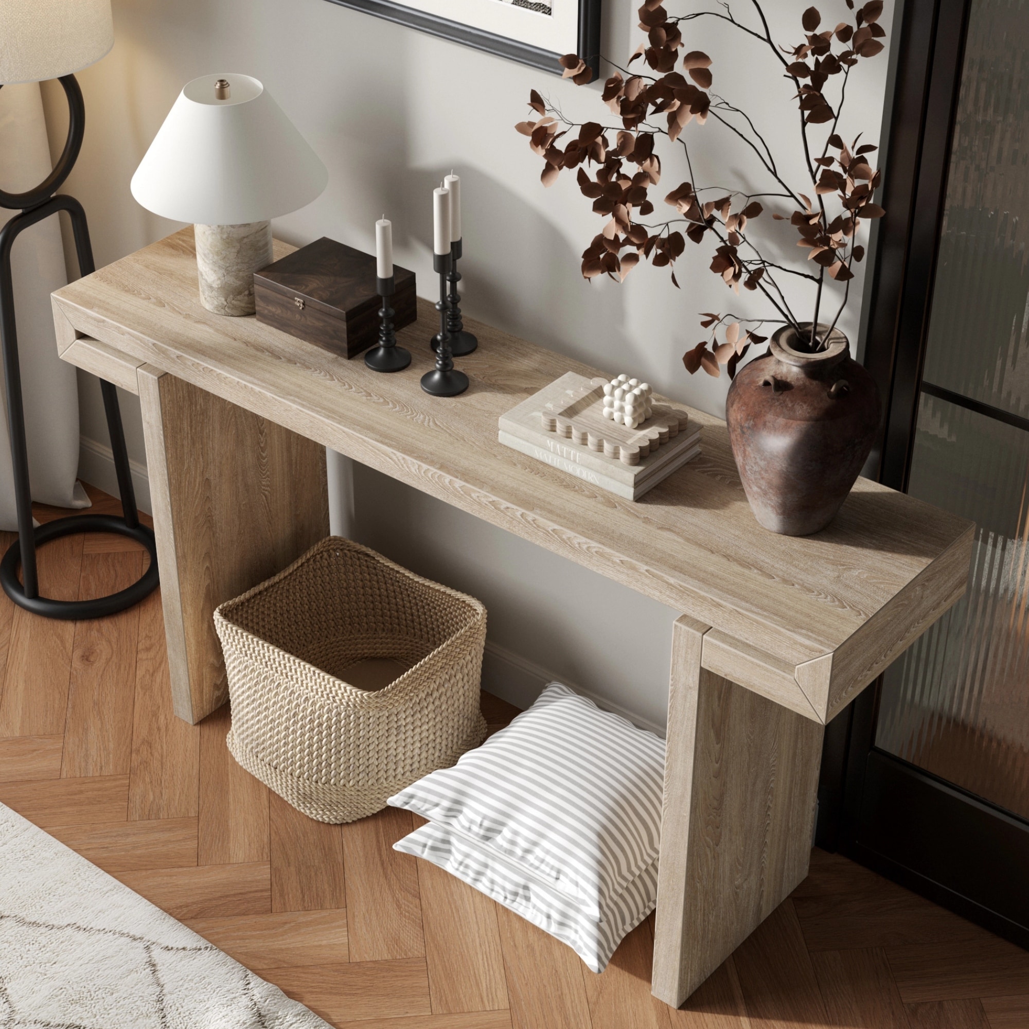 GDF Studio - Grewell Rustic Farmhouse Wood Console Table