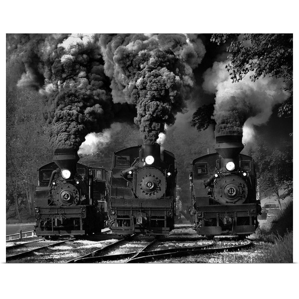 "Train Race In Bw" Poster Print