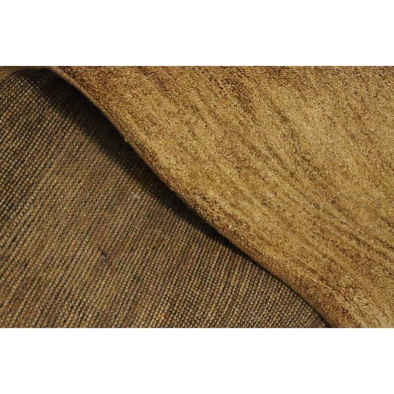 Hand Knotted Oriental 100% Wool Carpet Modern Geometric Green Gabbeh Area Rug - 8' 1'' X 5' 1''