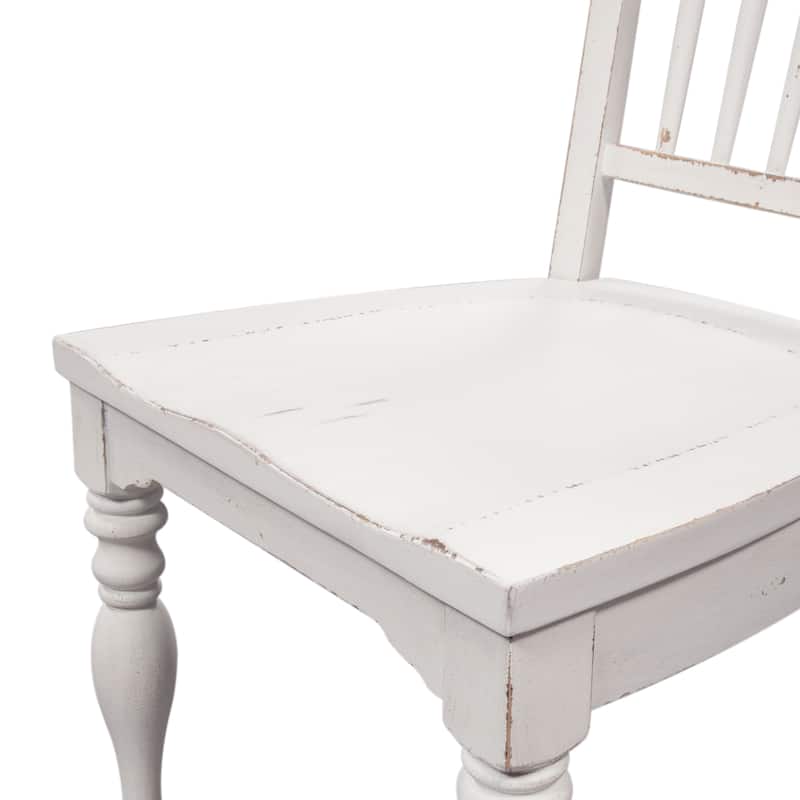 Magnolia Manor Antique White Weathered Bark Opt 5 Piece Drop Leaf Set