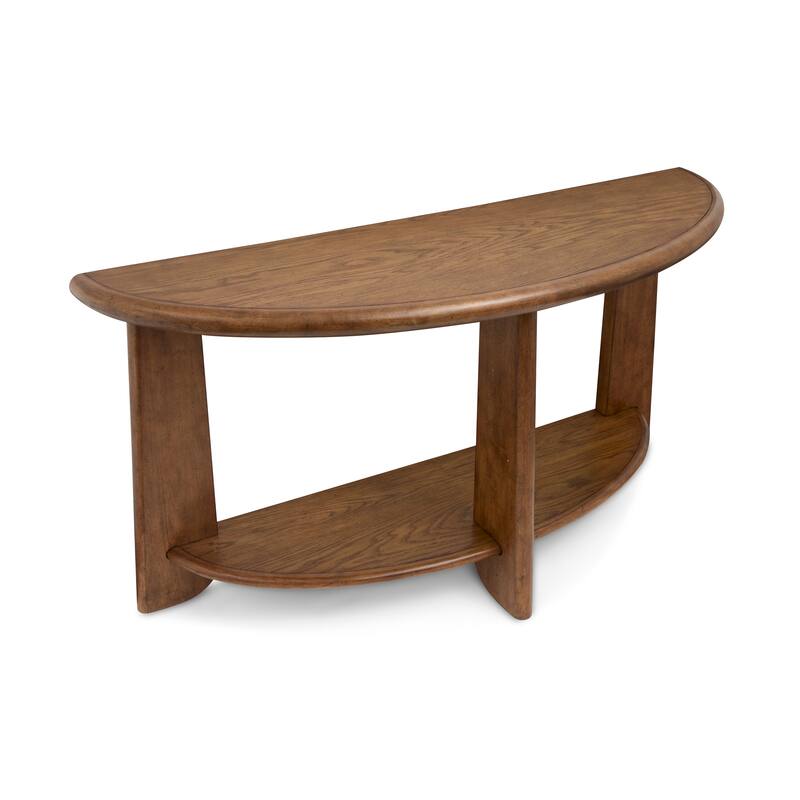 Magnussen Home Tanner Tawny Brown Demilune Sofa Table - 54''W x 17''D x 28''H