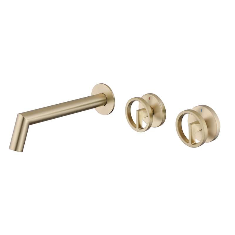 Solid Brass Single Handle Or Double Handle Wall Mounted Bathroom Faucet