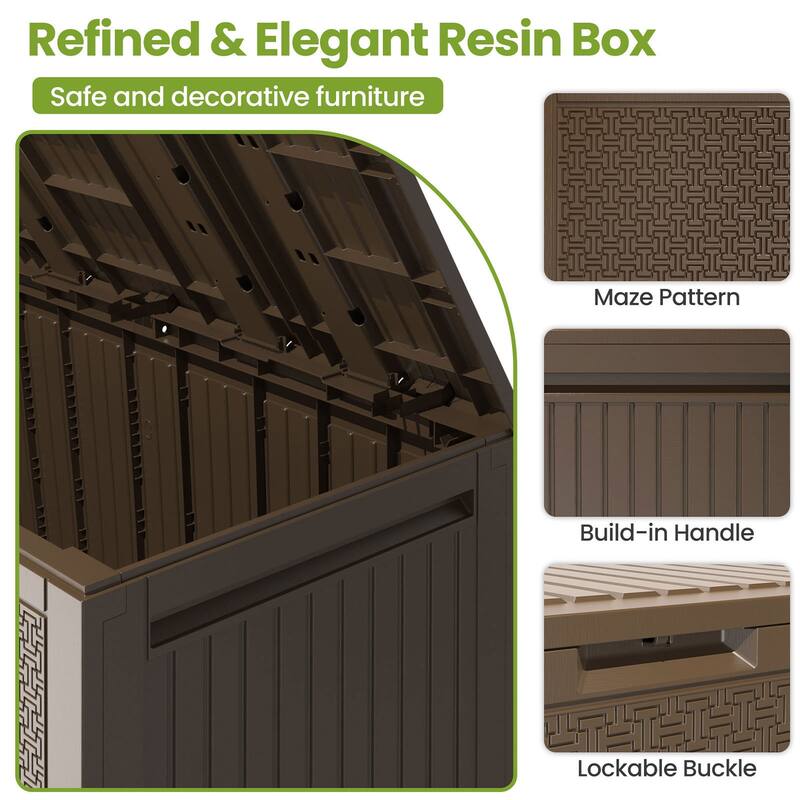 90 Gal Fall-Inspired Corn Maze Look Resin Deck Box Outdoor Storage Box