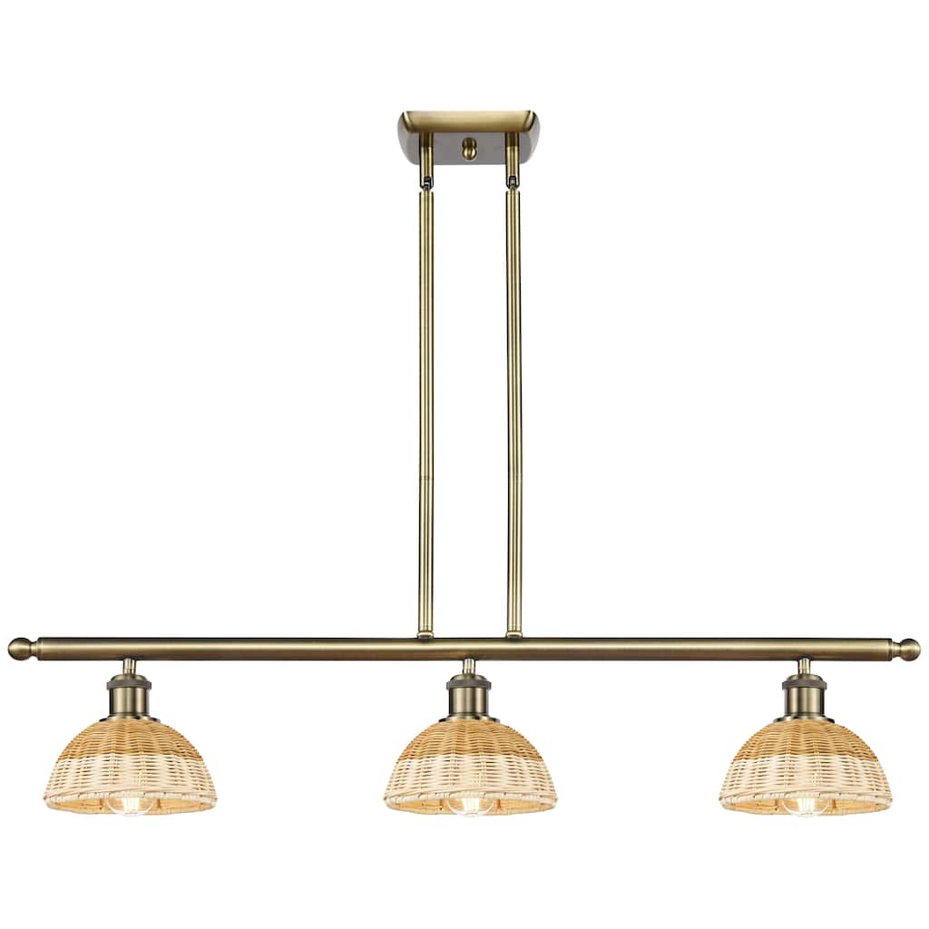 Innovations Lighting Endless Possibilities Ballston - Bristol Natural II - 3 Light 36" Stem Hung Island Light with 8" Shades