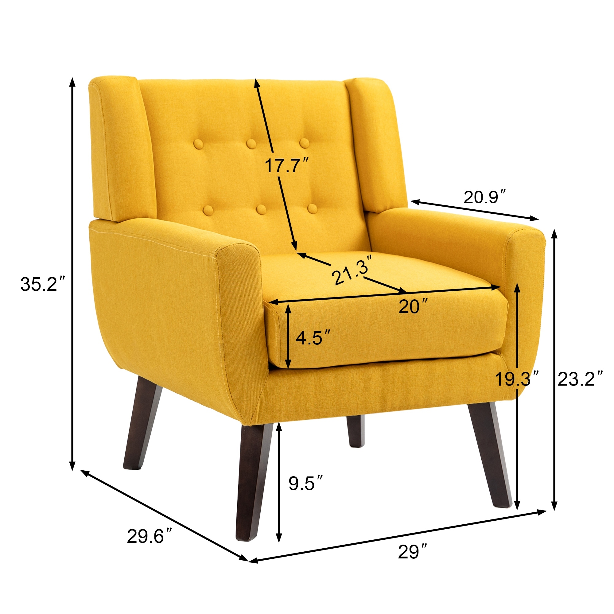 Modern Cotton Linen Upholstered Accent Chair for Living Room-image