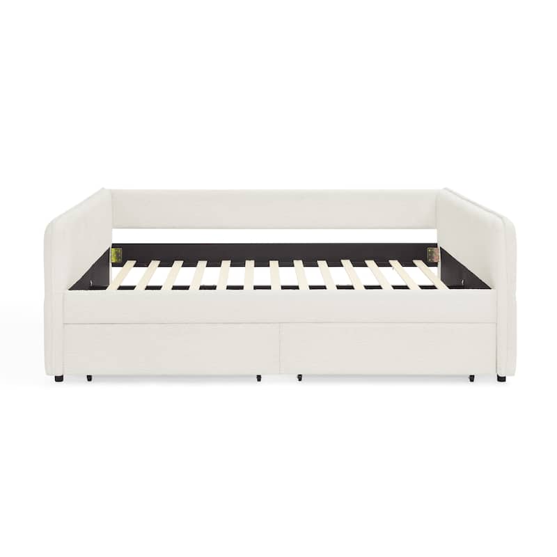Daybed with Trundle Upholstered Tufted Sofa Bed