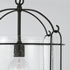 preview thumbnail 3 of 2, Harmon 14.25" 1-light Matte Black Pendant w/ Clear Seeded Glass & Outer Cage