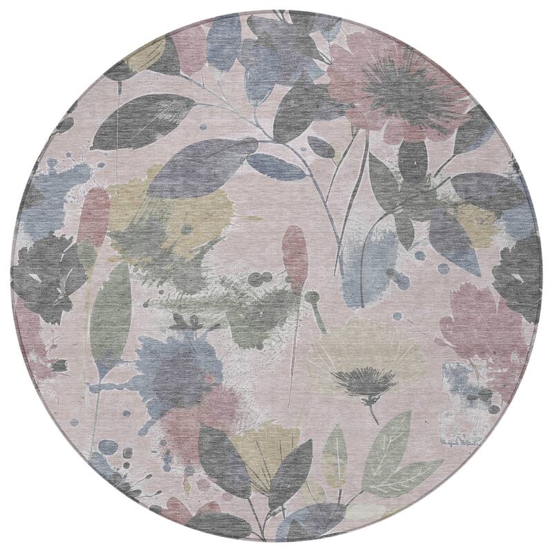 HomeRoots Floral Transitional Rectangle Outdoor Rug