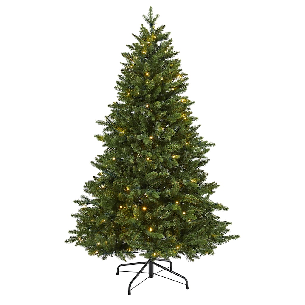 5' New Hampshire Fir Christmas Tree with 150 LED Lights - Green
