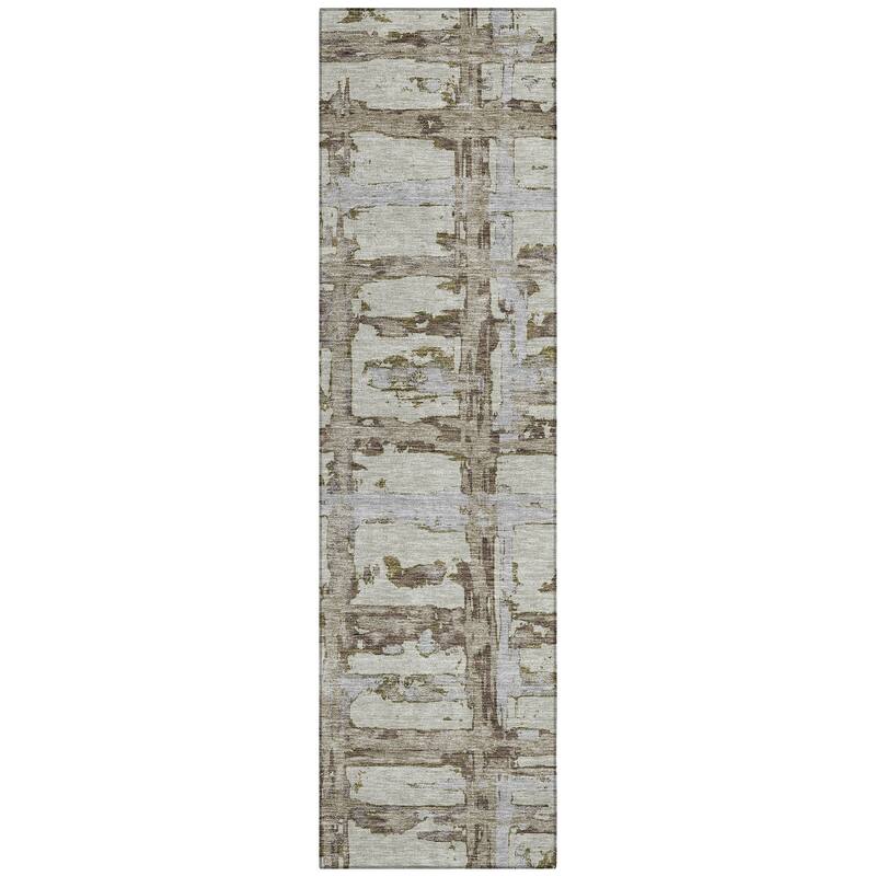 Machine Washable Indoor/ Outdoor Chantille Abstract Contemporary Rug