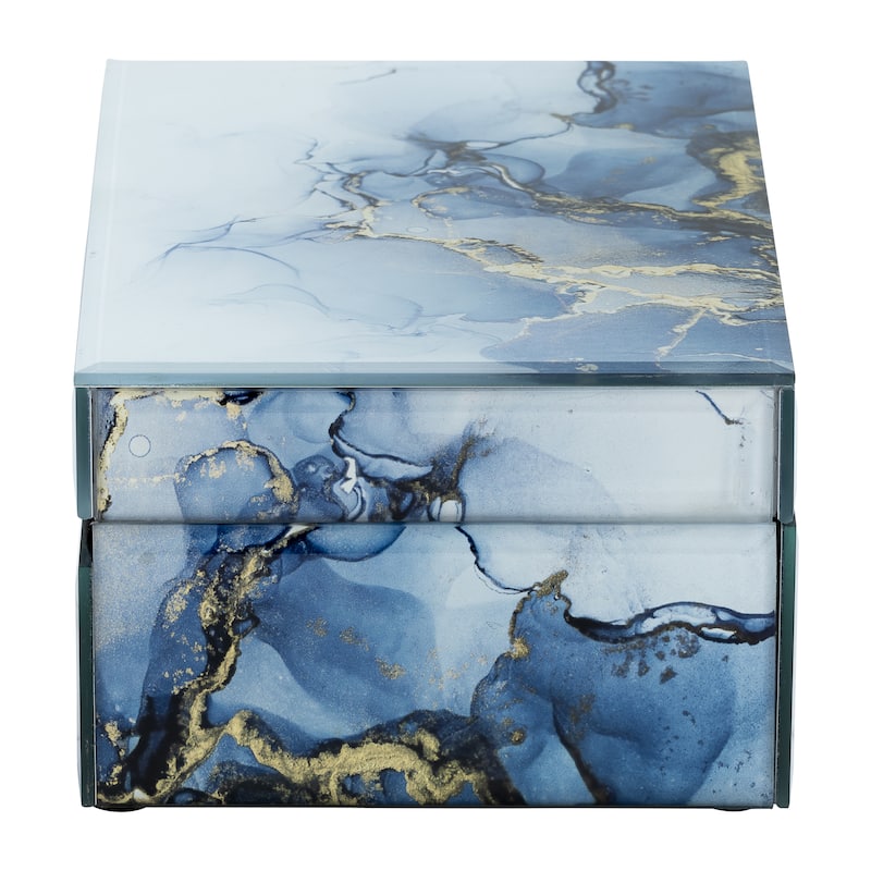 Modern Statement Decorative Box with Abstract Finish and Lid