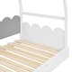 preview thumbnail 8 of 7, Twin Size Pine Wood Frame Platform Bed with Stretchable Vaulted Roof, Children's Bed with Recess Handle, White+Gray
