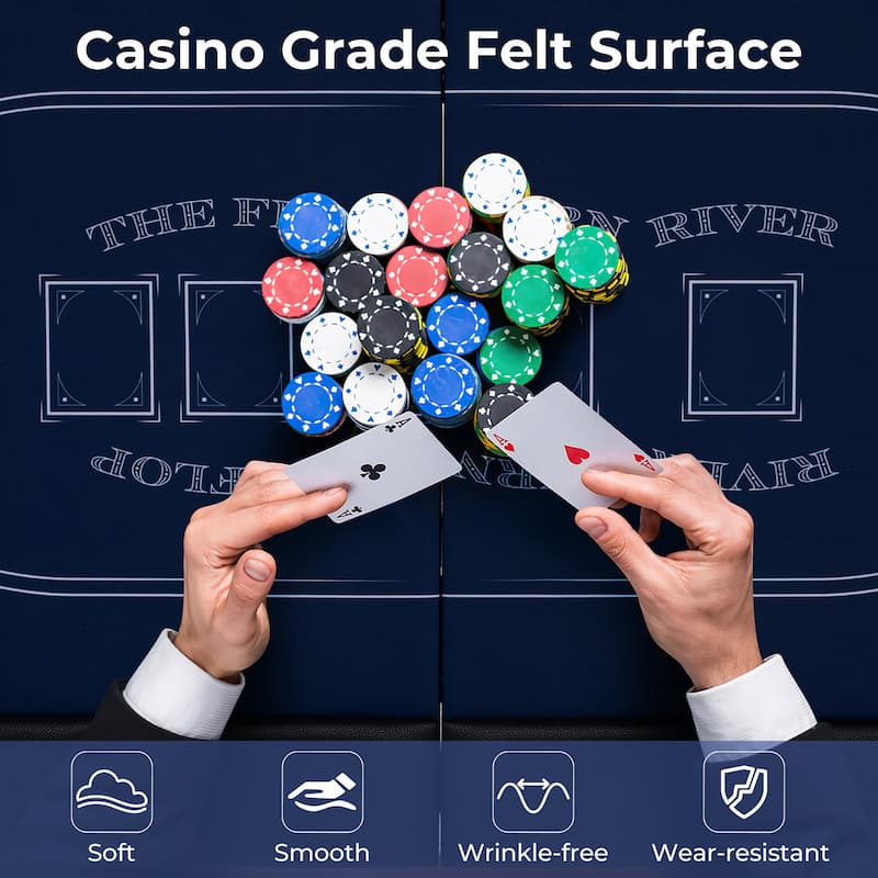Gymax 8 Player Foldable Poker Table Portable Folding Texas Holdem